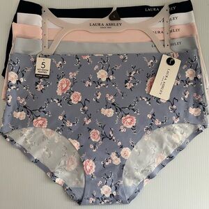 Laura Ashley Full Coverage SuperSoft LaserCut TechSealed No-Show 5pc Panties